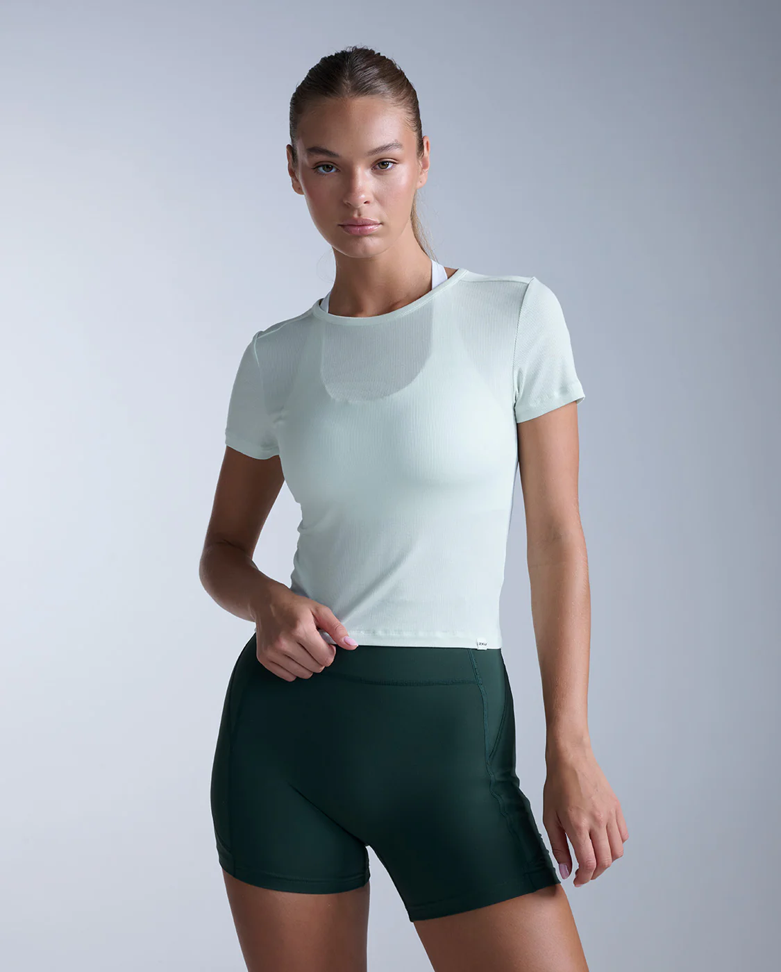 Fluid Modal Ribbed Crop Tee - Image 2