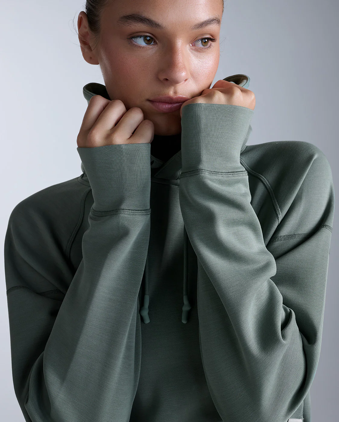 Wonderluxe Sand Washed Cropped Hoodie - Image 2