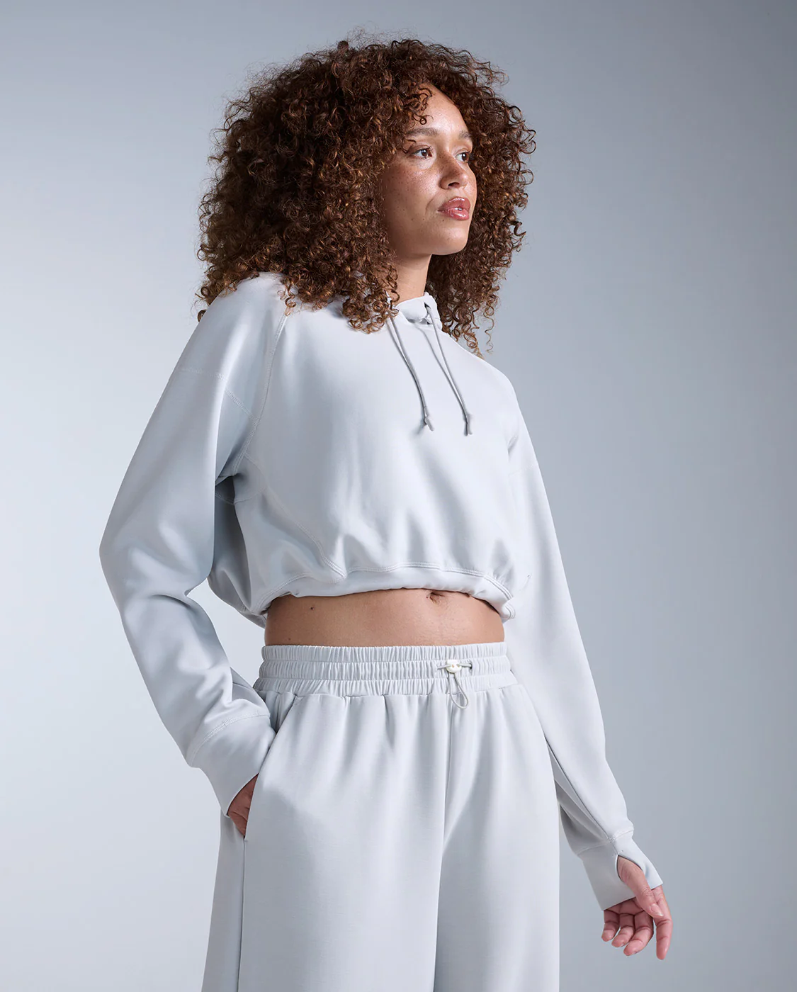 Wonderluxe Sand Washed Cropped Hoodie - Image 2